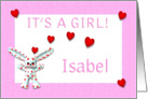 Isabel’s Birth Announcement (girl) card