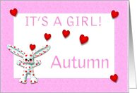 Autumn’s Birth Announcement (girl) card