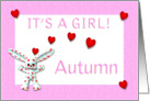Autumn’s Birth Announcement (girl) card