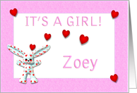 Zoey’s Birth Announcement (girl) card