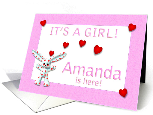 Amanda's Birth Announcement (girl) card (382251)