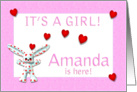 Amanda’s Birth Announcement (girl) card
