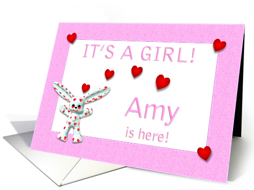 Amy's Birth Announcement (girl) card (382261)
