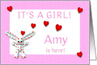 Amy’s Birth Announcement (girl) card