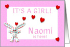 Naomi’s Birth Announcement (girl) card