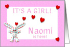 Naomi’s Birth Announcement (girl) card