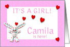 Camila’s Birth Announcement (girl) card