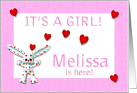 Melissa’s Birth Announcement (girl) card