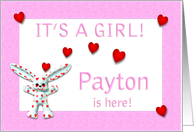 Payton’s Birth Announcement (girl) card