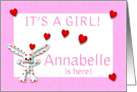 Annabelle’s Birth Announcement (girl) card