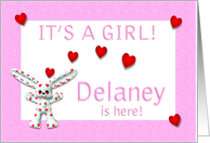 Delaney’s Birth Announcement (girl) card