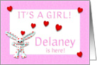 Delaney’s Birth Announcement (girl) card