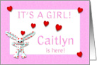 Caitlyn’s Birth Announcement (girl) card