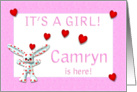 Camryn’s Birth Announcement (girl) card