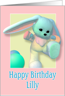 Lilly, Happy Birthday Bunny card