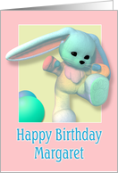 Margaret, Happy Birthday Bunny card