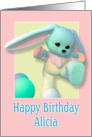 Alicia, Happy Birthday Bunny card