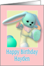 Hayden, Happy Birthday Bunny card