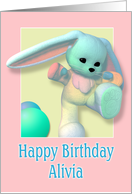 Alivia, Happy Birthday Bunny card