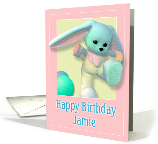 Jamie, Happy Birthday Bunny card (386170)