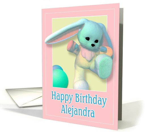 Alejandra, Happy Birthday Bunny card (386178)