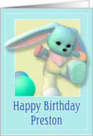 Preston, Happy Birthday Bunny card