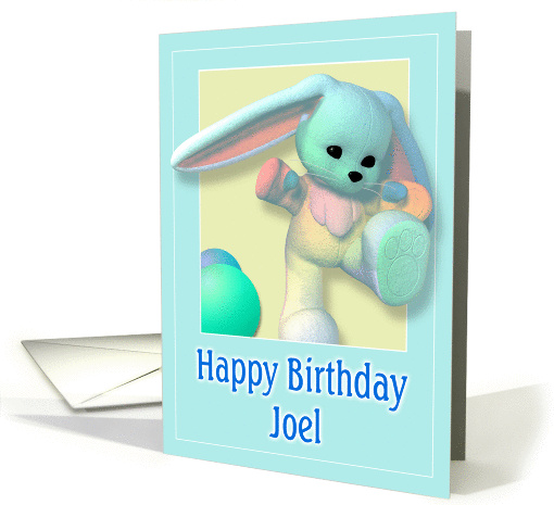 Joel, Happy Birthday Bunny card (386532)