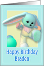 Braden, Happy Birthday Bunny card