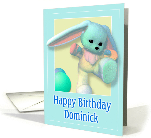 Dominick, Happy Birthday Bunny card (386766)