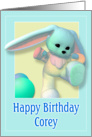 Corey, Happy Birthday Bunny card