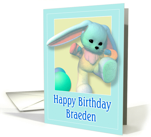 Braeden, Happy Birthday Bunny card (387101)