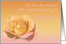 Angelina’s Exquisite Birth Announcement card