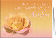Ashlyn’s Exquisite Birth Announcement card