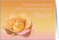 Skylar’s Exquisite Birth Announcement card