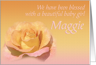 Maggie’s Exquisite Birth Announcement card