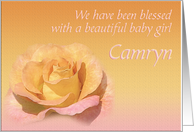 Camryn’s Exquisite Birth Announcement card