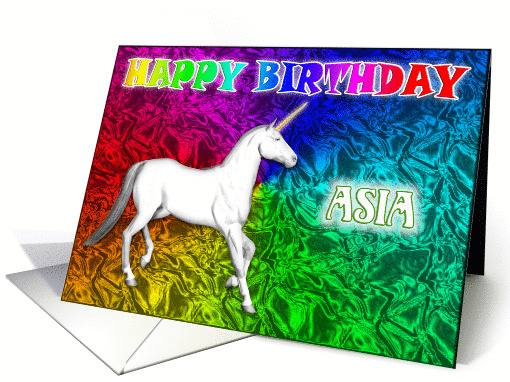 Asia Unicorn Dreams Birthday card (391900)