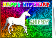 Aubrey Unicorn Dreams Birthday card
