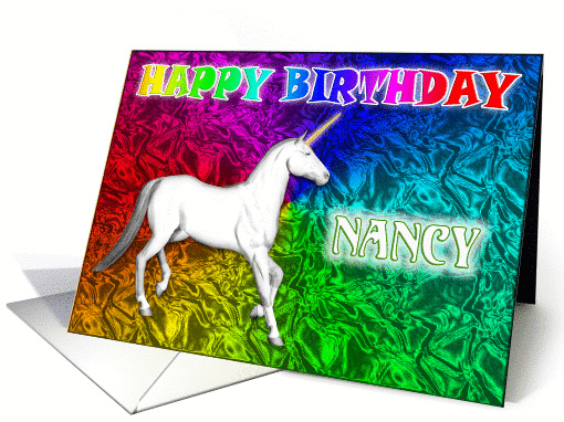 Nancy Unicorn Dreams Birthday card (391922)