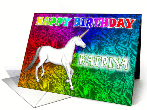 Katrina Unicorn Dreams Birthday card (391927)