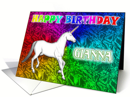 Gianna Unicorn Dreams Birthday card (392196)