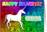 Gianna Unicorn Dreams Birthday card