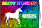 Gianna Unicorn Dreams Birthday card