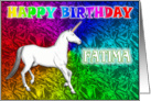 Fatima Unicorn Dreams Birthday card