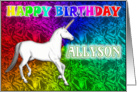 Allyson Unicorn Dreams Birthday card