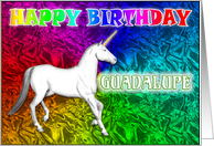 Guadalupe Unicorn Dreams Birthday card
