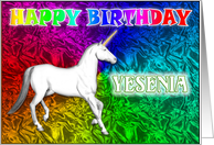 Yesenia Unicorn Dreams Birthday card
