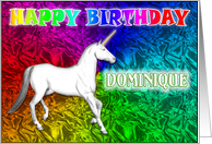 Dominique Unicorn Dreams Birthday card