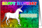 Dominique Unicorn Dreams Birthday card