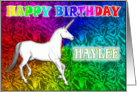 Haylee Unicorn Dreams Birthday card